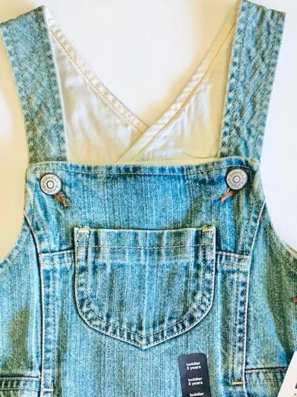 Vintage Baby GAP Denim Overalls Dress 3T NWT Pleated